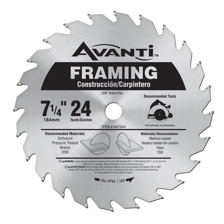 AVANTI Blade Framing 7-1/4 24T A0724A